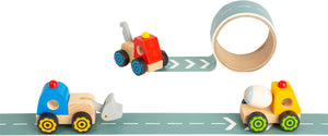 Small Foot Wooden Truck with Adhesive Road Tape