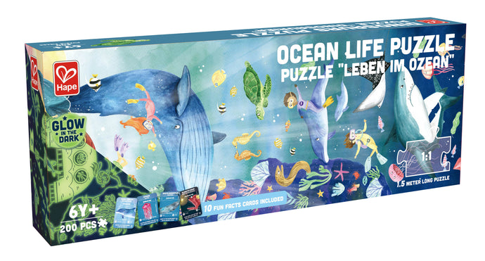 Hape 200pc Ocean Life Puzzle Glow in the Dark 1.5m