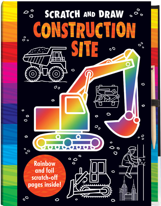 Scratch and Draw Construction Site Activity Book