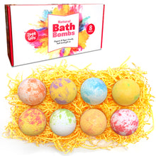 Load image into Gallery viewer, Zimpli Gifts Natural Round Bath Bomb Gift Set - 8 Pack 35g
