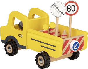 Goki Construction Site Vehicle with Traffic Signs - Isaac’s Treasures