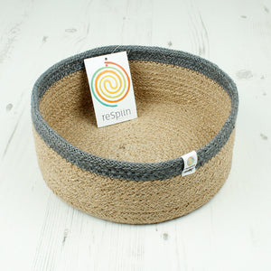 ReSpiin Shallow Jute Basket Medium Natural / Grey