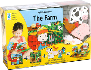 My Little Village Farm(Book, Wooden Toys & 16-piece Puzzle)