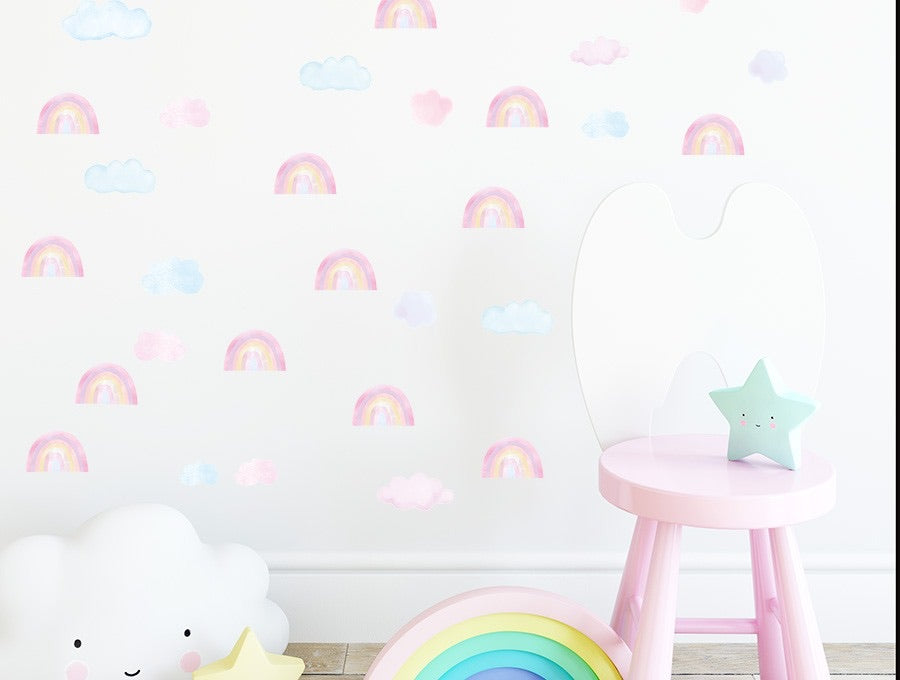Pastelowelove Mini Pink Rainbow Wall Stickers