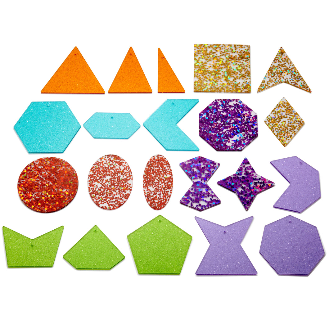 Tickit Rainbow Glitter Shapes - Pk21