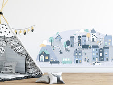 Load image into Gallery viewer, Pastelowelove Blue Small Town Wall Stickers