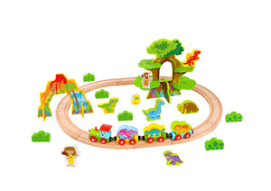 Tooky Toy Wooden Medium Dinosaur Train Set