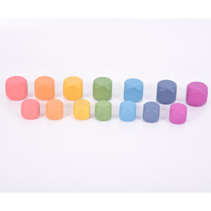 Tickit Loose Parts Rainbow Wooden Cube 50mm Single & Sets