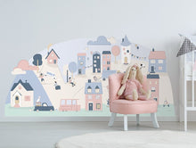 Load image into Gallery viewer, Pastelowelove Pink Small Town Wall Stickers
