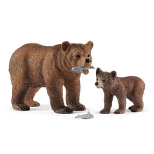 Load image into Gallery viewer, Schleich Grizzly Bear Mother with Cub