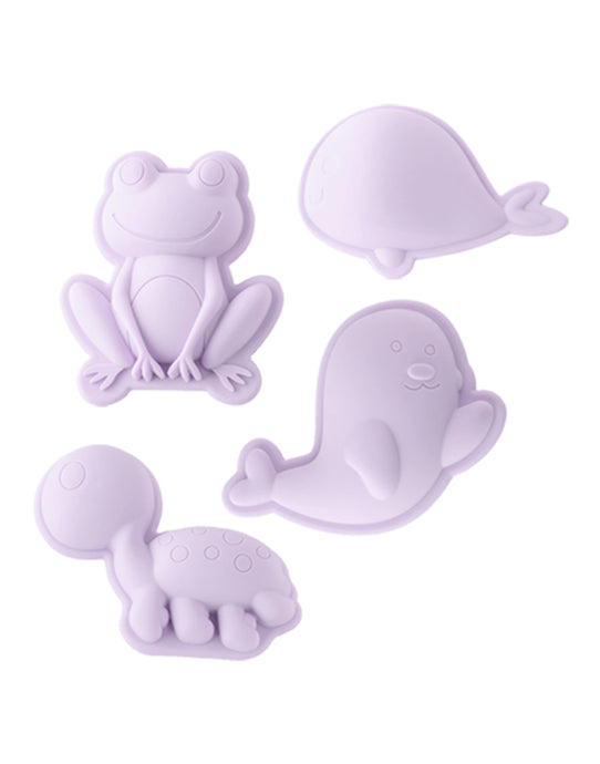 Scrunch Sand Moulds Frog Set - Pale Lavender