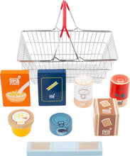 Load image into Gallery viewer, Small Foot Groceries Set in a Shopping Basket