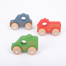 Load image into Gallery viewer, TickiT Rainbow Wooden Emergency Vehicles - Pk3