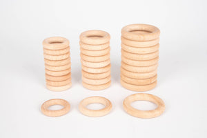 Tickit Loose Parts Wooden Beechwood Rings 48mm, 56mm & 70mm Single & Sets - Isaac’s Treasures