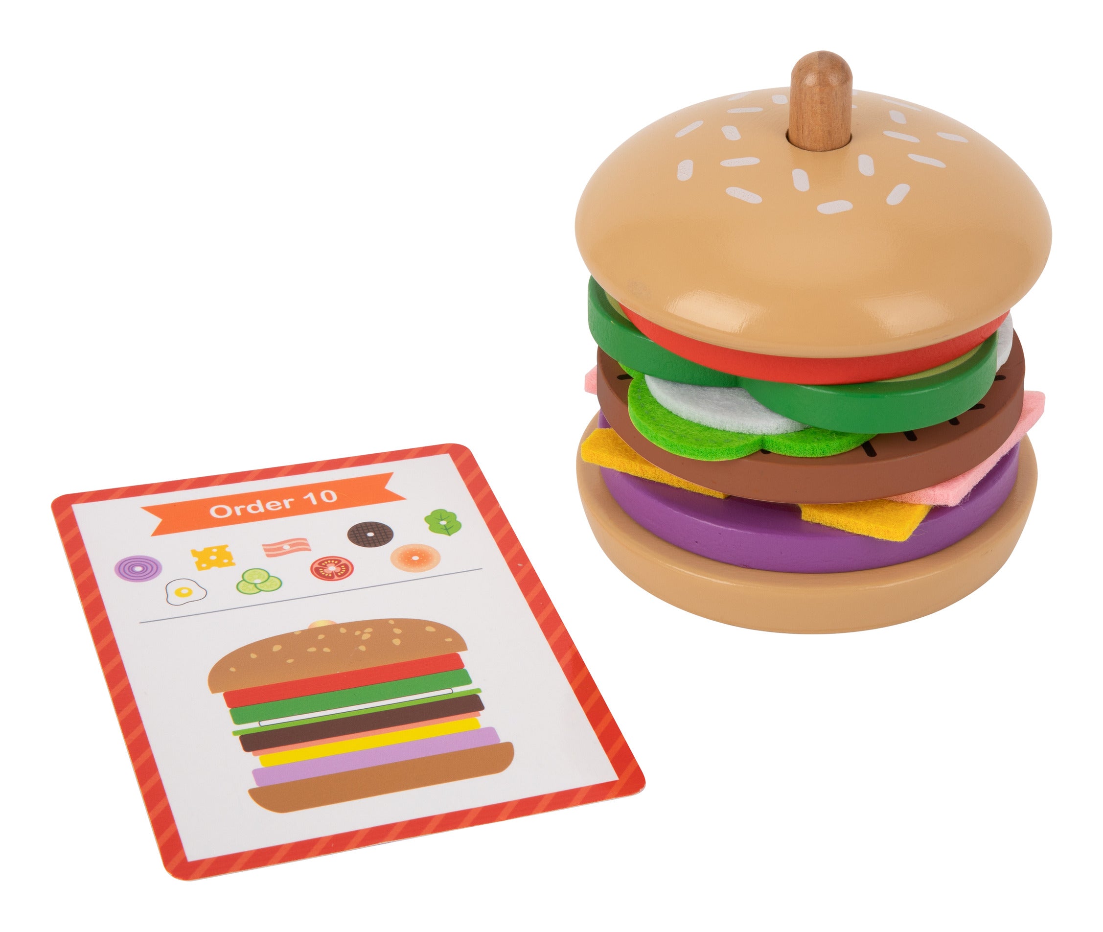 Wooden burger sale toy