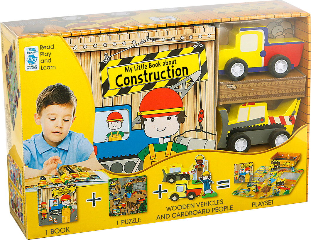 My Little Village Construction Site (Book, Wooden Toys & 16-piece Puzzle)