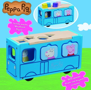 Peppa's Wood Play School Bus Shape Sorter