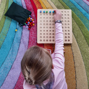 Hellion Montessori Wooden 100 Dots Counting Board