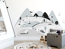 Load image into Gallery viewer, Pastelowelove Grey Mountains Wall Stickers