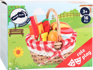 Small Foot Picnic Basket with Cuttable Fruits