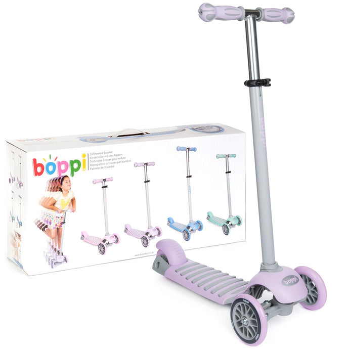 Boppi 3-Wheel Kids Scooter Age 3-8 - Purple
