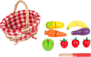 Small Foot Shopping Basket with Cuttable Fruits