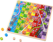 Load image into Gallery viewer, Tooky Wooden 2 in 1 Ludo And Snakes And Ladders