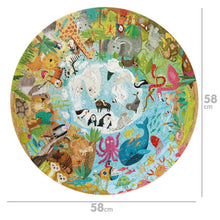 Load image into Gallery viewer, Boppi Round Animals Around the World Jigsaw Puzzle 150 Pieces