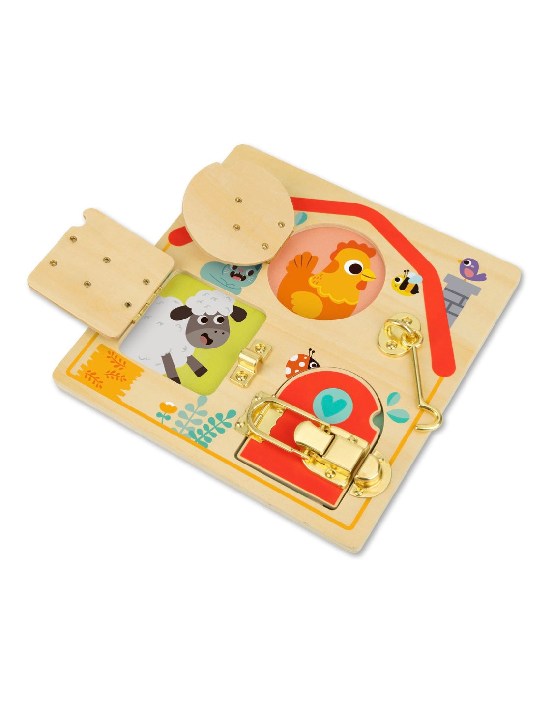 Latches wooden hot sale activity board