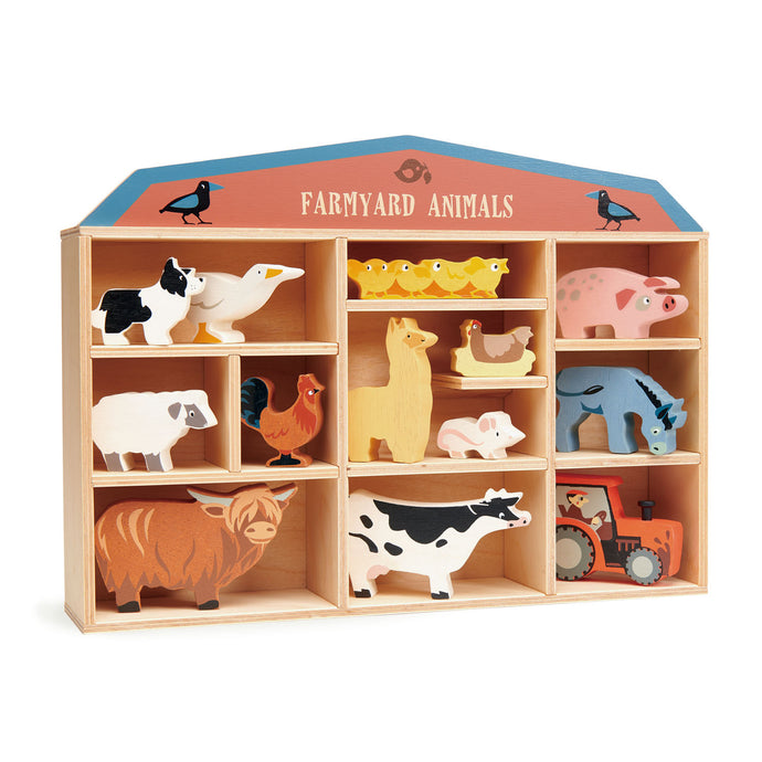 Tenderleaf 13 Farmyard Animals & Shelf