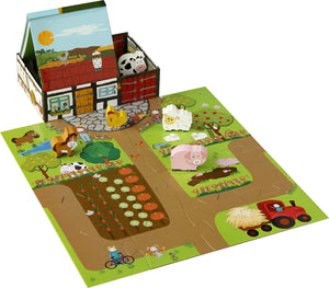 My Little Village Farm(Book, Wooden Toys & 16-piece Puzzle)